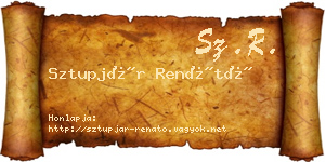 Sztupjár Renátó névjegykártya